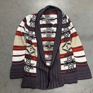 BCBG Maxazra multicolor Aztec Knit Cardigan Sweater Size Medium